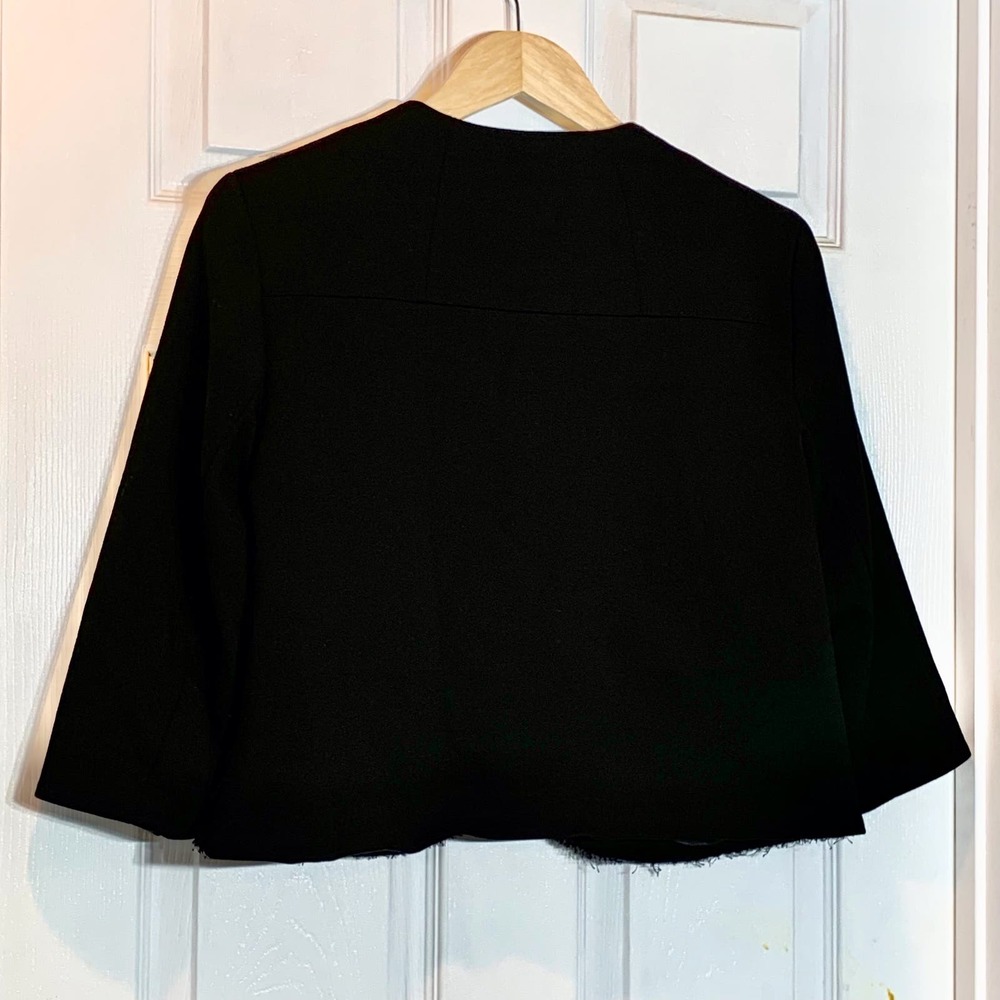 EUC Nine West Black Fringe Front Bolero Jacket Ladies Size 10 - Picture 3 of 6